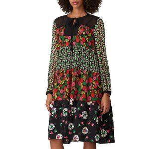 Anna Sui sheer flowy floral peony dandelion print dress
